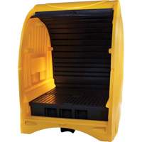 Palette contre les d&eacute;versements &agrave; couvercle dur pour 4 barils, 68,11" lo x 61,61" la x 83,07" h, Capacit&eacute; de charge 1433 lb Duraquip Inc