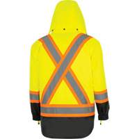 5057 Pioneer&reg; Yukon 7-in-1 Waterproof Winter Safety Parka, Polyester, Black/High Visibility Lime-Yellow, X-Small Duraquip Inc