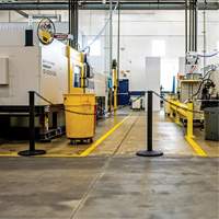 Industrial Stanchion Kit with Plastic Chain, 37" High, Red Duraquip Inc