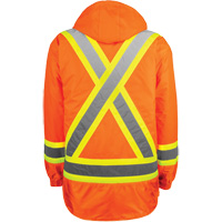 Manteau haute visibilit&eacute; 7-en-1, Polyester, Orange haute visibilit&eacute;, T-petit Duraquip Inc