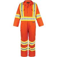 Combinaison non doubl&eacute;e haute visibilit&eacute;, Petit, Orange haute visibilit&eacute; Duraquip Inc