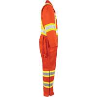 Combinaison non doubl&eacute;e haute visibilit&eacute;, Petit, Orange haute visibilit&eacute; Duraquip Inc