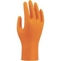 709HVO High-Visibility Disposable Gloves, 7/Small, Nitrile, 8-mil, Powder-Free, Orange Duraquip Inc