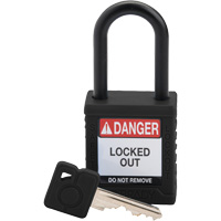 Velocity Safety Lockout Padlock, Safety Padlock, Keyed Different, Nylon, 1-1/2" Width Duraquip Inc