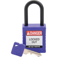 Velocity Safety Lockout Padlock, Safety Padlock, Keyed Different, Nylon, 1-1/2" Width Duraquip Inc