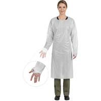 CoverMe Gown with Thumbholes, One Size, White, Polyethylene Duraquip Inc