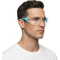Adapt Lite Blue/White Safety Glasses, Clear Lens, Anti-Fog/Anti-Scratch, ANSI Z87+/Meets/Exceeds CSA Z94.3 Duraquip Inc