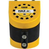 Syst&egrave;me de barri&egrave;re de s&eacute;curit&eacute; HAZLOK, Plastique, Fixation magn&eacute;tique, 30', Ruban Noir et jaune Duraquip Inc