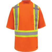 Viking&reg; Safety Bamboo Lined T-shirt, Polyester, Small, High Visibility Orange Duraquip Inc