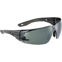 RUSH+ 2.0 M/L Safety Glasses with Black & Grey Frame, Grey/3.0 Lens, Anti-Fog/Anti-Scratch, ANSI Z87+ Duraquip Inc
