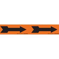Arrow Pipe Markers, Self-Adhesive, 2-1/4" H x 7" W, Black on Orange SI723 | Duraquip Inc