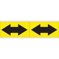 Dual Direction Arrow Pipe Markers, Self-Adhesive, 2-1/4" H x 7" W, Black on Yellow SI726 | Duraquip Inc