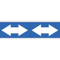 Dual Direction Arrow Pipe Markers, Self-Adhesive, 2-1/4" H x 7" W, White on Blue SI727 | Duraquip Inc