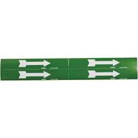 Marqueurs de tuyau avec flèches, Autocollant, 1-1/8" h x 7" la, Blanc/vert SI733 | Duraquip Inc