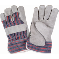 Rugged Fitters Gloves, Large, Split Cowhide Palm, Cotton Inner Lining Duraquip Inc