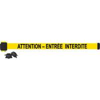 Wall Mount Barrier, Plastic, Magnetic Mount, 7', Black and Yellow Tape Duraquip Inc