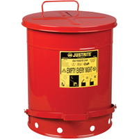 Oily Waste Cans, FM Approved/UL Listed, 14 US gal., Red Duraquip Inc