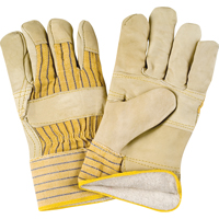 Winter-Lined Patch-Palm Fitters Gloves, Large, Grain Cowhide Palm, Cotton Fleece Inner Lining SR521R | Duraquip Inc