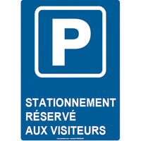 Reserved Parking Sign, 14" x 10", Aluminum, French with Pictogram Duraquip Inc