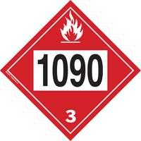 Plaque-étiquette TMD 1090 pour liquide inflammable acétone, Plastique SS824 | Duraquip Inc