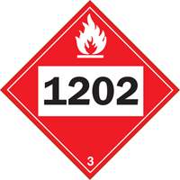 Plaque-étiquette TMD 1202 pour liquide inflammable huile combustible, Vinyle adhésif SS825 | Duraquip Inc