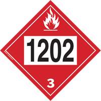 Plaque-étiquette TMD 1202 pour liquide inflammable huile combustible, Plastique SS826 | Duraquip Inc