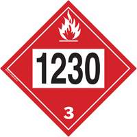Plaque-étiquette TMD 1230 pour méthanol, Plastique SS829 | Duraquip Inc