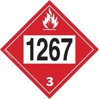 Plaque-étiquette TMD 1267 pour liquide inflammable pétrole brut, Vinyle adhésif SS831 | Duraquip Inc