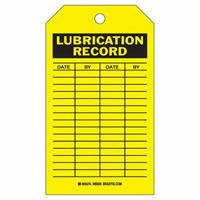&eacute;tiquettes registres de lubrifications, Polyester, 4" la x 7" h, Anglais Duraquip Inc