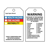 Self-Laminating Right-To-Know Tags, Polyester, 3" W x 5-3/4" H, English SX835 | Duraquip Inc