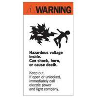 Enseigne «Warning Hazardous Voltage», 8" x 4-1/2", Acrylique, Anglais avec pictogramme SY226 | Duraquip Inc