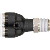 Raccord m&acirc;le en Y filet&eacute; Topfit, 1/4" dia., Polym&egrave;re Duraquip Inc