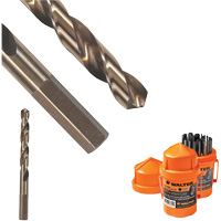 Foret court, Acier rapide, 3/16", 3-6/16" lo, 2-1/16" Cannelure, 118° Angle Duraquip Inc