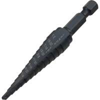 #1 Step Drill Bit, 1/8" - 1/2" , 1-3/2" Increments, High Speed Steel Duraquip Inc