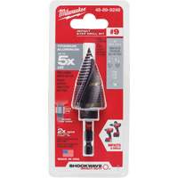 #9 Shockwave Impact Duty Step Drill Bit, 7/8" - 1-1/8" , 1/4" Increments, Titanium Duraquip Inc