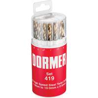 Jobber Drill Bit Set, 19 Pieces, High Speed Steel Duraquip Inc