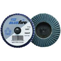 R884P BlueFire&reg; Mini Flap Disc, 3" x Type 27, P40 Grit, Zirconia Alumina Duraquip Inc