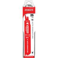 Lame de scie alternative autod&eacute;montage, Bim&eacute;tal, 14-18 Dents par pouce, 6" lo x 1" la Duraquip Inc