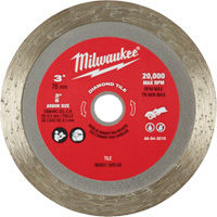 Tile Blade, 3" x 3/8" Arbor, Diamond, 20000 RPM Duraquip Inc