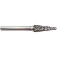 Taper Shape Carbide Shipyard Bur, 3/8" Dia., 1/4" Shank, 1-1/16" Depth of Cut Duraquip Inc