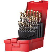 Jobber Length Drill Bit Set, 25 Pieces, High Speed Steel Duraquip Inc