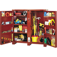 Jobsite Shelf Cabinet, Steel, 47.5 Cubic Feet, Red Duraquip Inc