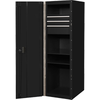 RX Series Side Cabinet, 3 Drawers, 19" W x 25" D x 61" H, Black Duraquip Inc