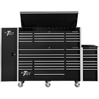 RX Series Side Cabinet, 3 Drawers, 19" W x 25" D x 61" H, Black Duraquip Inc