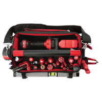 Packout Tote, Ballistic Nylon, 31 Pockets, Black/Red Duraquip Inc