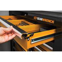 Powered Tool Cart, 11 Drawers, 42-1/2" W x 24-7/16" D x 41" H, Black/Orange Duraquip Inc