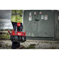 Utility Oval Bag, Ballistic Nylon, 24 Pockets, Black/Red Duraquip Inc