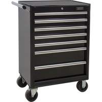 Industrial Tool Cart, 7 Drawers, 27" W x 18-3/4" D x 39" H, Black Duraquip Inc