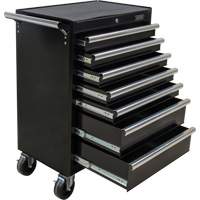 Industrial Tool Cart, 7 Drawers, 27" W x 18-3/4" D x 39" H, Black Duraquip Inc