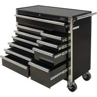 Industrial Tool Cart, 11 Drawers, 41" W x 18-3/4" D x 39-1/3" H, Black Duraquip Inc